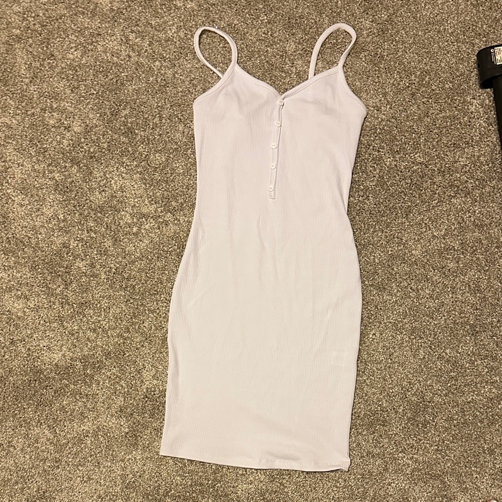 Popular 21 White Ribbed Bodycon Dress